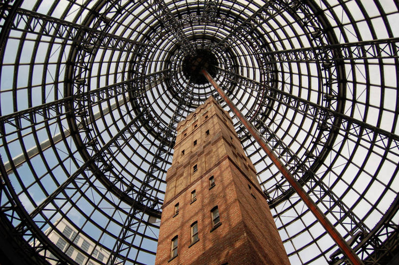 无人,横图,室内,白天,仰视,天花板,建筑,澳大利亚,塔,摄影,圆顶建筑,墨尔本,彩图,低角度拍摄