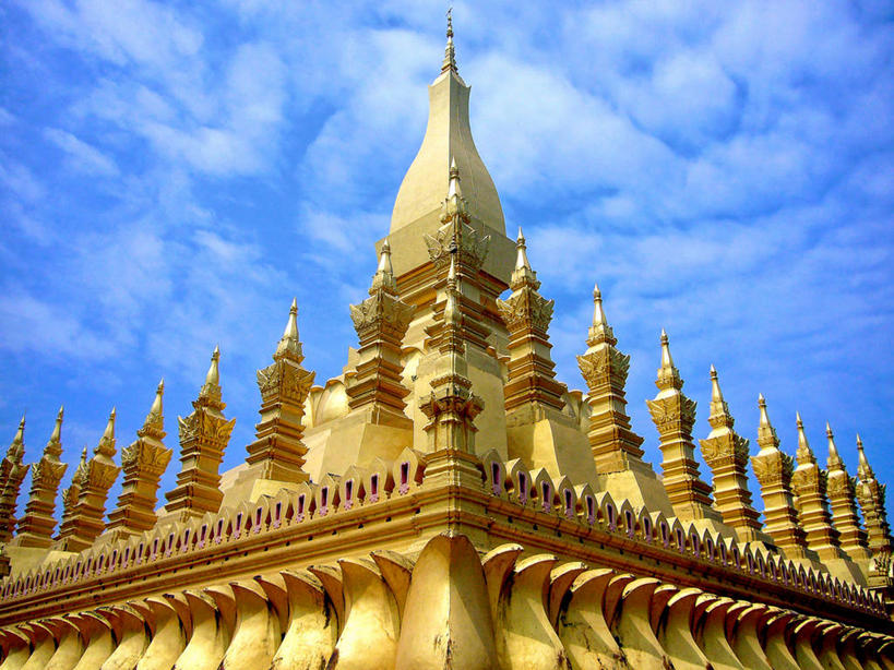 无人,横图,室外,白天,仰视,建筑,老挝,屋顶,角落,首都,天空,摄影,佛教,万象,彩图,低角度拍摄,旅行