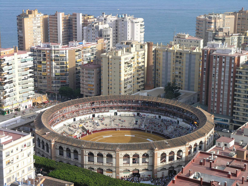 横图,俯视,室外,白天,度假,海洋,美景,城市风光,城市,建筑,摩天大楼,西班牙,景观,娱乐,斗牛场,享受,休闲,景色,放松,摄影,马拉加省,彩图,高角度拍摄,旅行