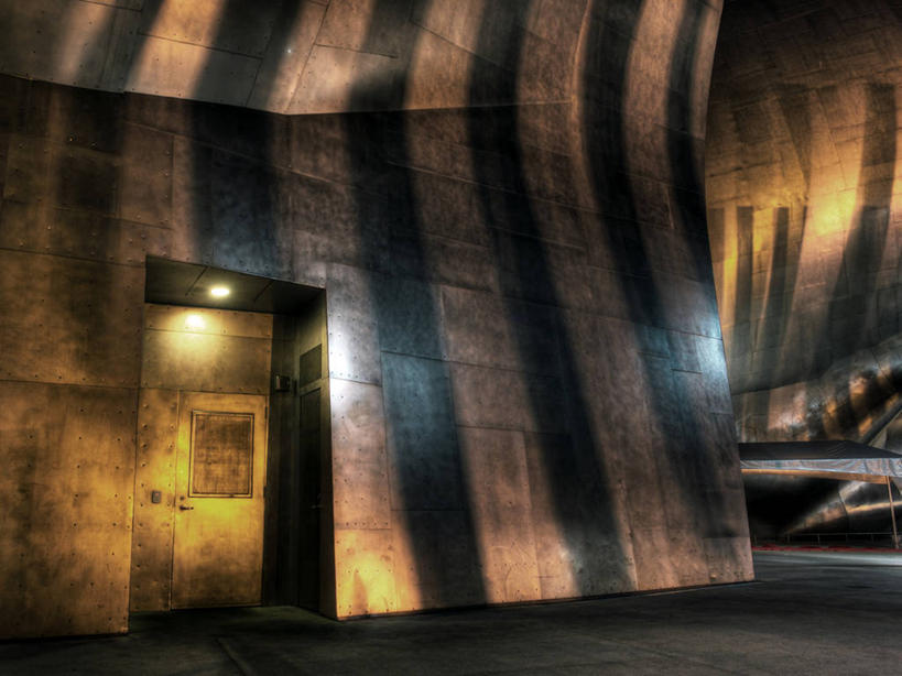 无人,横图,室外,夜晚,建筑,美国,阴影,条纹,门口,摄影,照亮,照明设备,西雅图,彩图