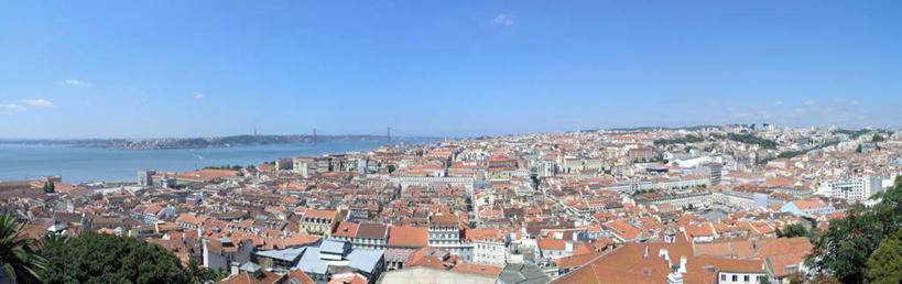 无人,全景,室外,白天,度假,海洋,美景,水,城市风光,城市,建筑,葡萄牙,屋顶,景观,水平线,首都,历史,娱乐,里斯本,享受,休闲,景色,放松,摄影,万里无云,圣乔治城堡,彩图