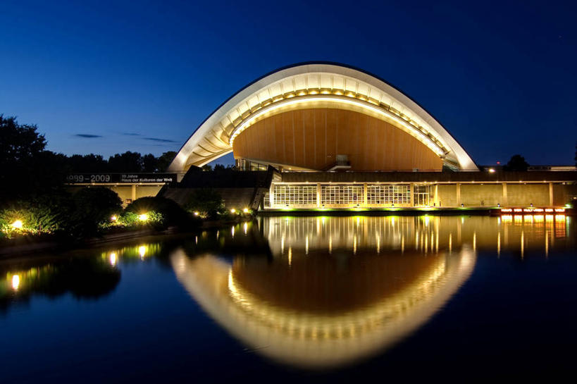 无人,横图,室外,夜晚,建筑,德国,反射,首都,现代,柏林,地标建筑,摄影,照亮,德国文化,彩图