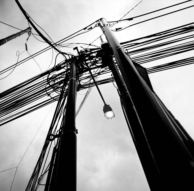 无人,横图,俯视,黑白,室外,白天,路灯,印度尼西亚,电缆,摄影,电,高角度拍摄,输电塔,电力线,万隆