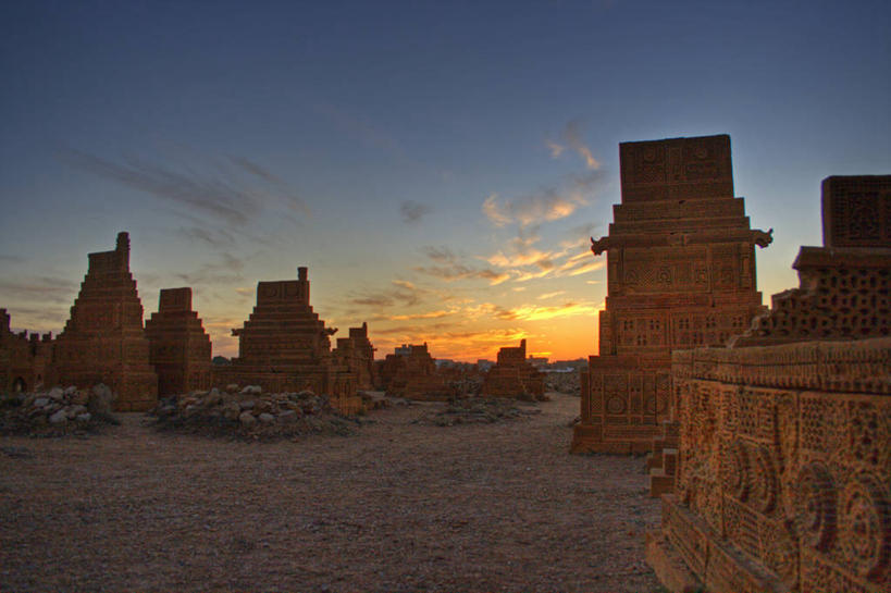 无人,横图,室外,日落,建筑,巴基斯坦,晚霞,霞光,落日,历史,黄昏,彩霞,摄影,坟墓,夕照,薄暮,沙岩,夕阳,彩图,傍晚,斜阳