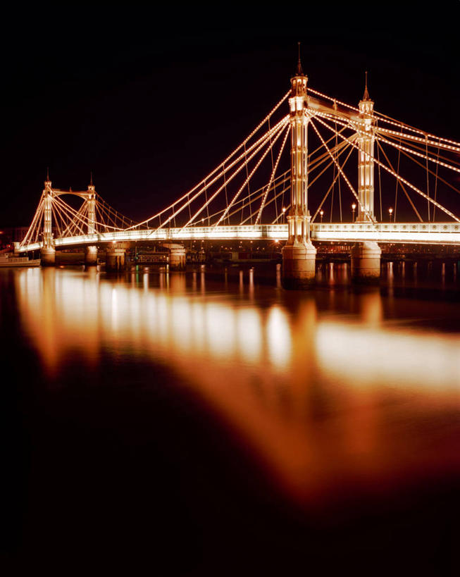 无人,竖图,室外,夜晚,建筑,英国,反射,桥,首都,联系,泰晤士河,摄影,照亮,艾伯特桥,彩图,旅行