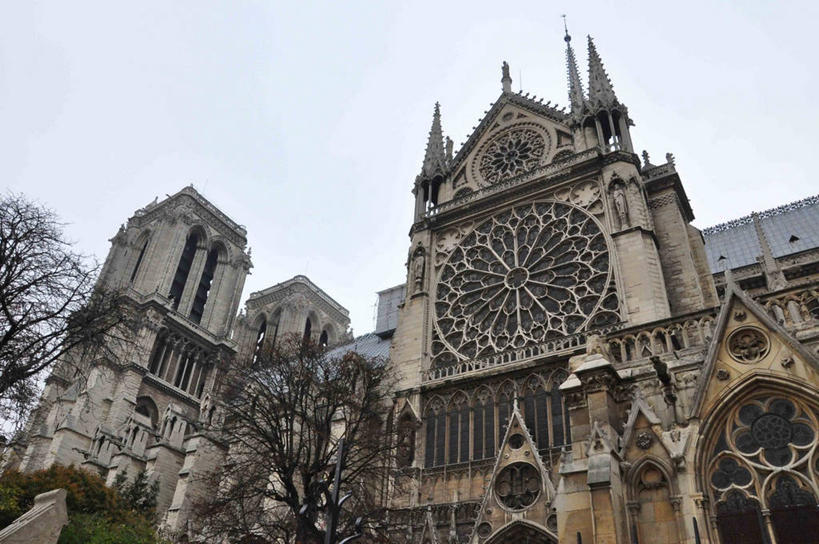 无人,横图,室外,白天,侧面,仰视,城市,建筑,法国,巴黎,巴黎圣母院,首都,摄影,法国文化,哥特式风格,彩图,低角度拍摄,大教堂