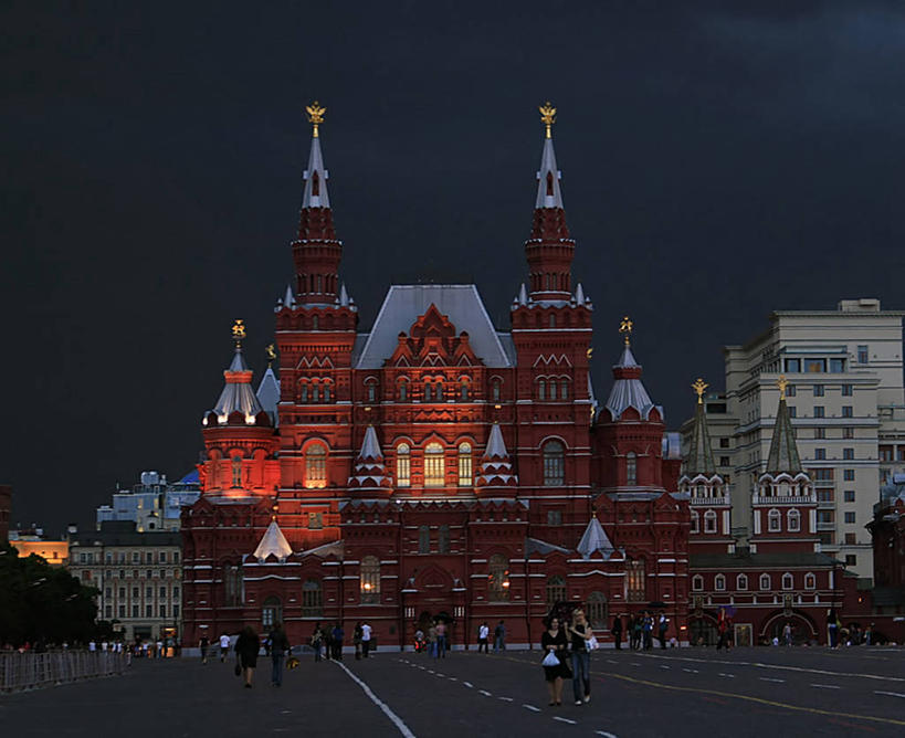 无人,博物馆,横图,室外,城市,建筑,俄罗斯,古城,首都,摄影,照亮,红场,莫斯科,彩图,俄罗斯文化