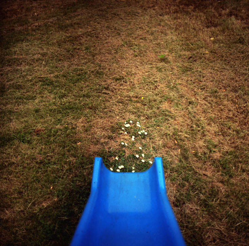 无人,横图,俯视,室外,白天,游乐场,草,蓝色,滑梯,童年,摄影,匈牙利共和国,彩图,高角度拍摄