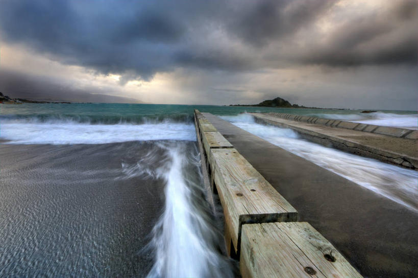 无人,横图,室外,海洋,美景,水,多云,新西兰,木制,景观,水平线,乌云,海湾,黎明,首都,自然,波浪,景色,摄影,自然风光,边界,惠灵顿,海滩,彩图