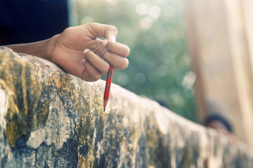 手掌,一个人,横图,室外,白天,教育,拿着,水笔,人体,摄影,部分,创造力,边界,果阿,想法,彩图