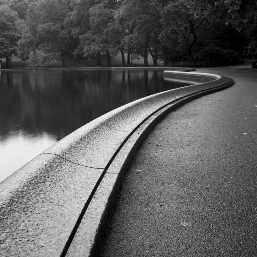 无人,公园,方图,黑白,室外,白天,湖,纽约,美国,曲折,弯曲,池塘,路边,小路,摄影,蜿蜒,宁静,沥青,中央公园