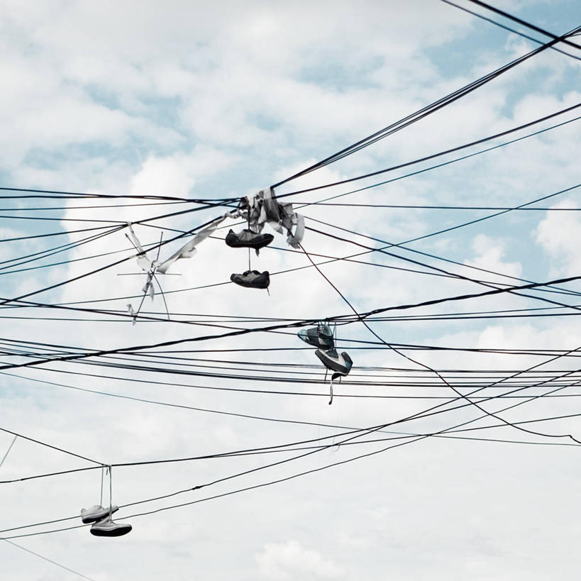 无人,方图,室外,白天,仰视,鞋子,墨西哥,环绕,缠绕,云,高处,摄影,拉丁美洲,纠缠,钢缆,彩图,低角度拍摄,混沌,电力线