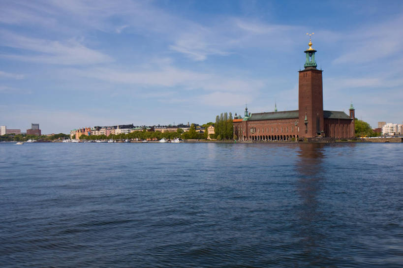 无人,码头,横图,室外,白天,海洋,湖,天际线,港口,建筑,瑞典,首都,钟塔,摄影,市政厅,斯德哥尔摩市政厅,彩图,摆渡口,埠头,渡口,渡头,港湾,海港,货运码头,口岸,商港