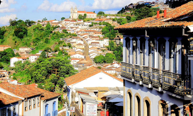 无人,横图,室外,白天,阳台,城市,建筑,巴西,房屋,屋顶,南美,摄影,宁静,拉丁美洲,树梢,米纳斯吉拉斯州,彩图,居住区