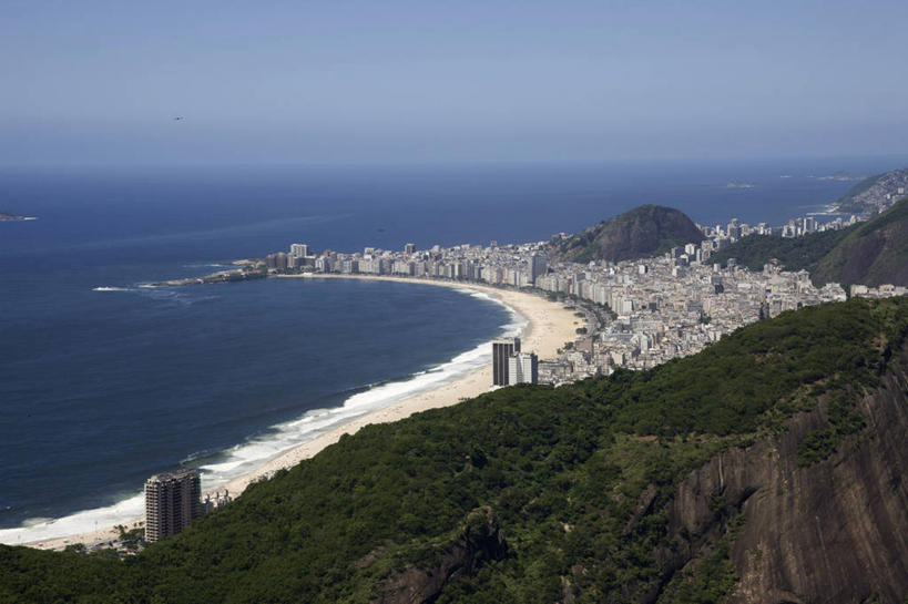 无人,横图,俯视,室外,白天,留白,海洋,美景,山,水,建筑,巴西,地平线,景观,水平线,风景,自然,地标建筑,景色,南美,摄影,宁静,环境,自然风光,里约热内卢,里约热内卢州,甜面包山,彩图,高角度拍摄,旅行