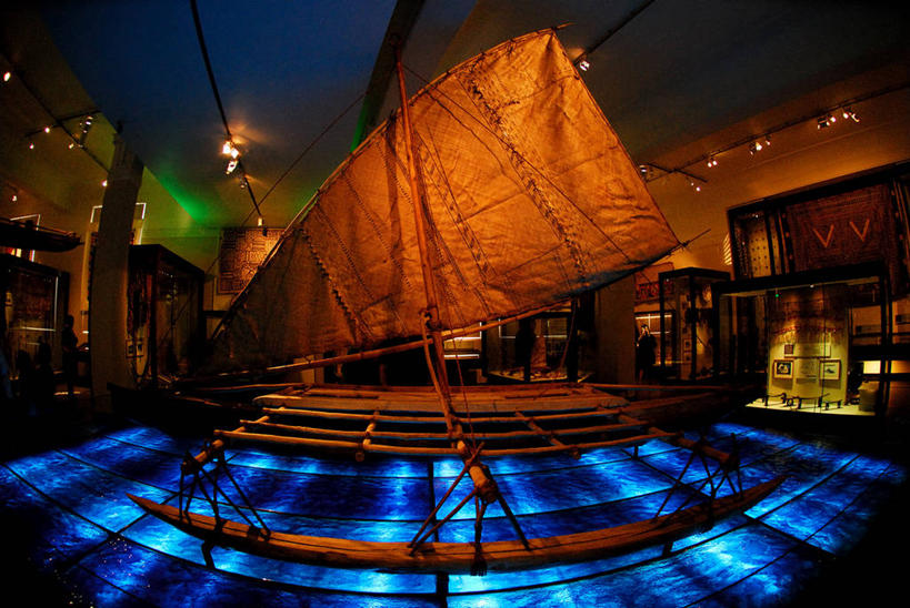 帆船,无人,博物馆,横图,室内,建筑,船,新西兰,光亮,交通工具,摄影,照亮,载具,澳大拉西亚,奥克兰区,毛利人,彩图,传统文化