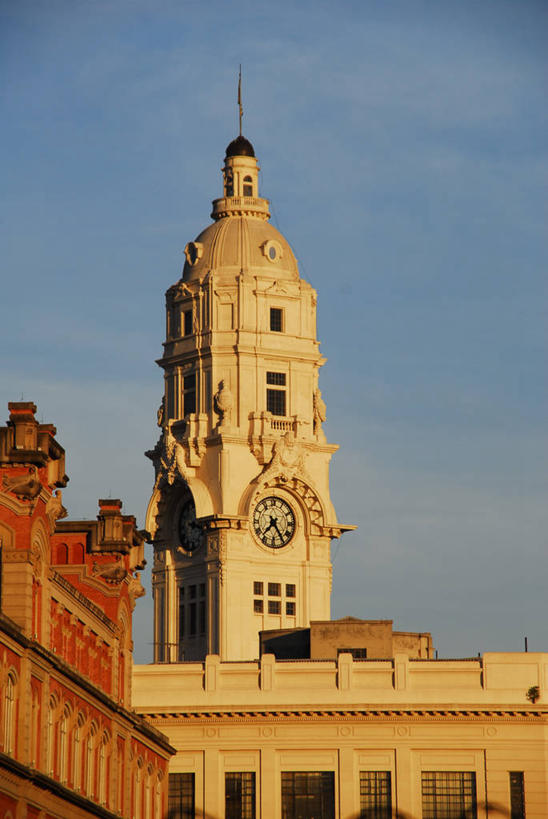 无人,竖图,室外,日落,建筑,车站,站台,钟塔,月台,摄影,彩图