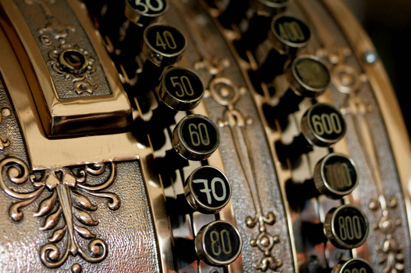 无人,横图,室内,特写,一排,整齐,金属,数字,排列,按钮,纪念品,金融,摄影,古董,部分,队列,收银机,式样,彩图,过去