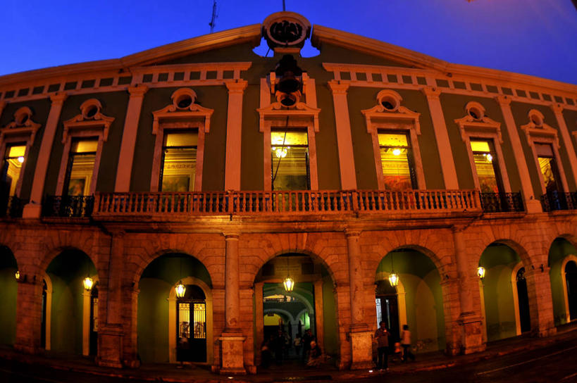 无人,宫殿,横图,室外,阳台,建筑,墨西哥,黄昏,摄影,照亮,拉丁美洲,政府,拱廊,彩图,广角