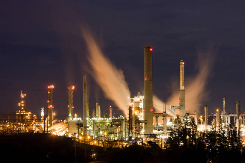 无人,工厂,横图,室外,夜晚,建筑,美国,天空,工业,摄影,能源,污染,照亮,加利福尼亚,空气污染,彩图,制造厂,生产工厂