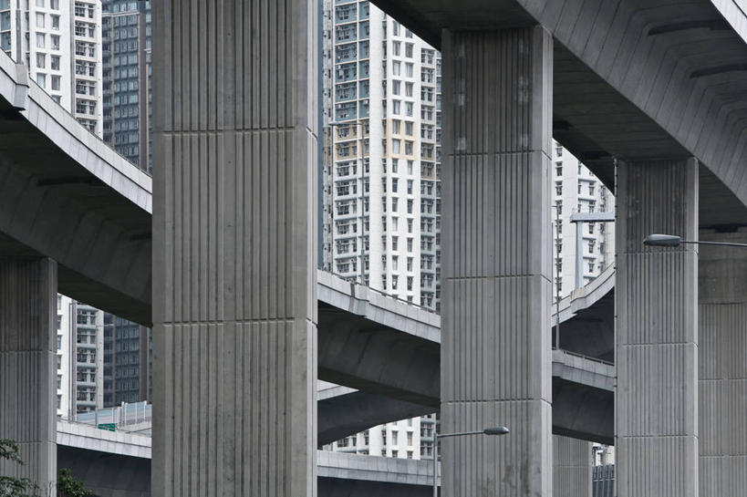 无人,横图,室外,白天,建筑,香港,柱子,联系,现代,地标建筑,摄影,支撑,中国文化,高架道路,彩图