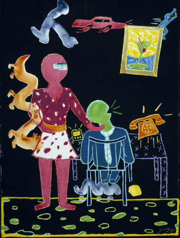 成年人,两个人,办公室,站,坐,竖图,插画,室内,白天,绘画,通讯,数码,科技,汽车,阴影,形状,套装,艺术,时间,网络,时钟,高光,几何,计算机图形,合成,计时,图像,图画,休闲装,蜡笔画,画,钟表,表,放松,颜料,美术,电脑合成图,数码合成图,合成图,呼机,漫画,写实,具体,具象,男人,女人,白领,电话机,钟,彩图