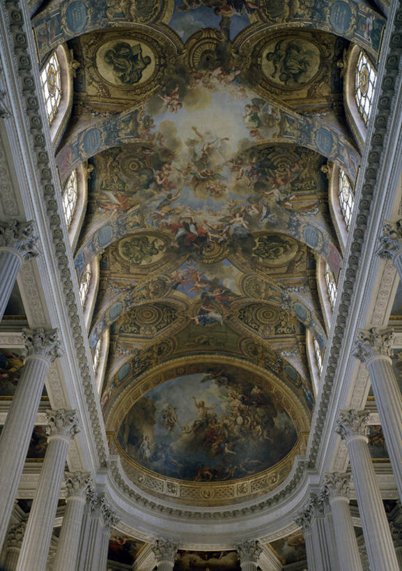 无人,教堂,宫殿,竖图,插画,室内,白天,仰视,数码,科技,天花板,建筑,欧洲,阴影,网络,柱子,高光,几何,计算机图形,合成,图画,壁画,画,地标建筑,财富,电脑合成图,数码合成图,基督教,合成图,华贵,漫画,法国文化,凡尔赛,写实,具体,具象,美术工艺,彩图,低角度拍摄