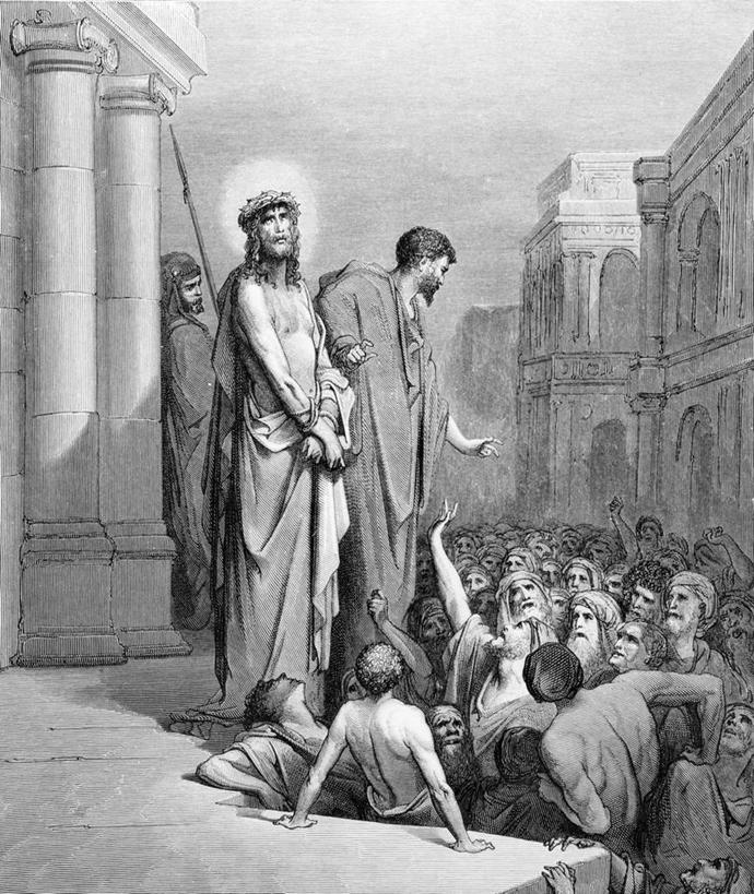 成年人,两个人,画家,站,竖图,黑白,插画,室外,白天,民族服装,绘画,纯洁,数码,科技,光晕,阴影,艺术,网络,首都,高光,几何,计算机图形,古典,合成,图画,文化,画,工艺品,品味,手势,向上看,宗教,美术,电脑合成图,数码合成图,高雅,基督,基督教,合成图,天主教,耶稣,群众,漫画,祭品,救世主,写实,具体,具象,美学,基利斯督,弥赛亚,默西亚,耶路撒冷,普拉提训练法,古斯塔夫.多雷,男人,传统服装,民俗服,浪漫主义,打手势