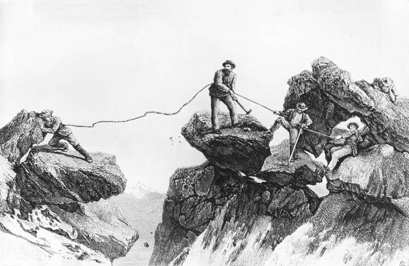 成年人,跳,攀登,横图,黑白,插画,室外,白天,旅游,度假,探险,数码,科技,美景,五个人,阴影,网络,景观,高光,几何,计算机图形,合成,图画,拿着,娱乐,画,自然,绳子,享受,休闲,景色,放松,支撑,电脑合成图,数码合成图,合成图,岩层,自然风光,漫画,写实,具体,具象,冰镐,美术工艺,岩石