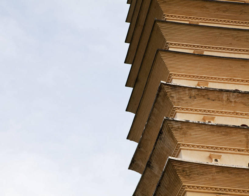 无人,寺庙,横图,室外,白天,仰视,建筑,大理,亚洲,历史,宝塔,天空,地标建筑,摄影,宗教,佛教,中国文化,云南省,崇圣寺,彩图,低角度拍摄,过去