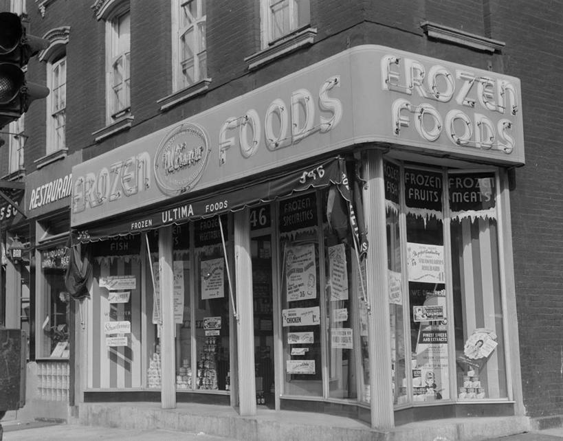 无人,商店,横图,黑白,室外,白天,购物,窗户,落地窗,橱窗,美国,堆叠,罐子,古典,历史,饮食,玻璃窗,摄影,英文字母,玻璃橱窗