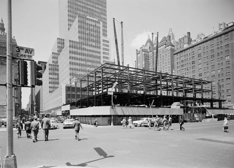 横图,黑白,室外,白天,城市,建筑,摩天大楼,纽约,美国,历史,建筑工地,摄影,生长,市区,纽约州,步行,第三大道