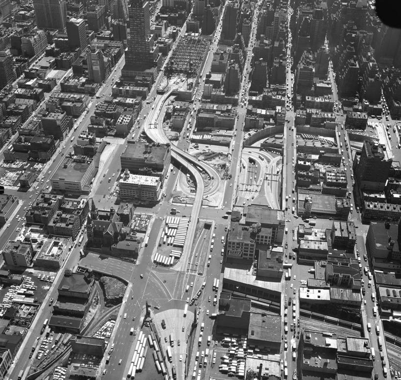 无人,横图,俯视,航拍,黑白,室外,白天,度假,美景,城市风光,城市,道路,建筑,路,公路,纽约,美国,丰富,隧道,屋顶,景观,桥,交通,联系,娱乐,享受,休闲,景色,放松,运输,摄影,生长,鸟瞰,纽约州,林肯隧道,马路,高角度拍摄