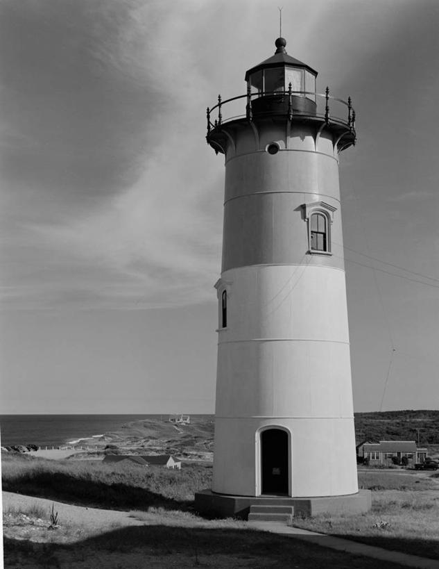无人,竖图,黑白,室外,白天,海洋,道路,建筑,美国,信息,水平线,灯塔,交通,方向,摄影,引导,指引,马萨诸塞,航标,导航