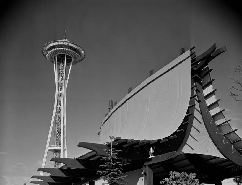 无人,横图,黑白,室外,白天,仰视,建筑,美国,宝塔,摄影,华盛顿州,西雅图,无线电通信塔,低角度拍摄