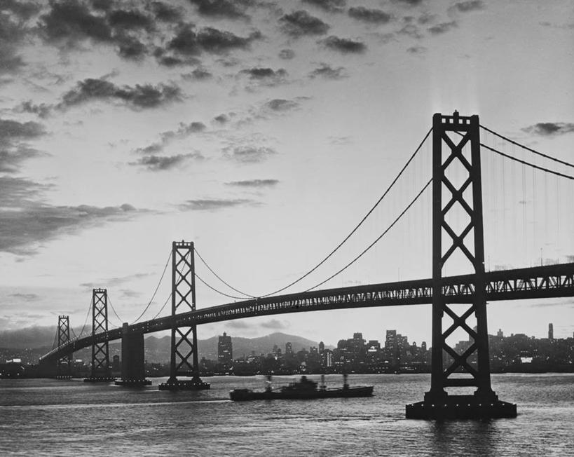 无人,横图,黑白,室外,河流,天际线,城市,建筑,美国,桥,黄昏,运输,摄影,加利福尼亚,剪影,旧金山,海湾大桥,奥克兰