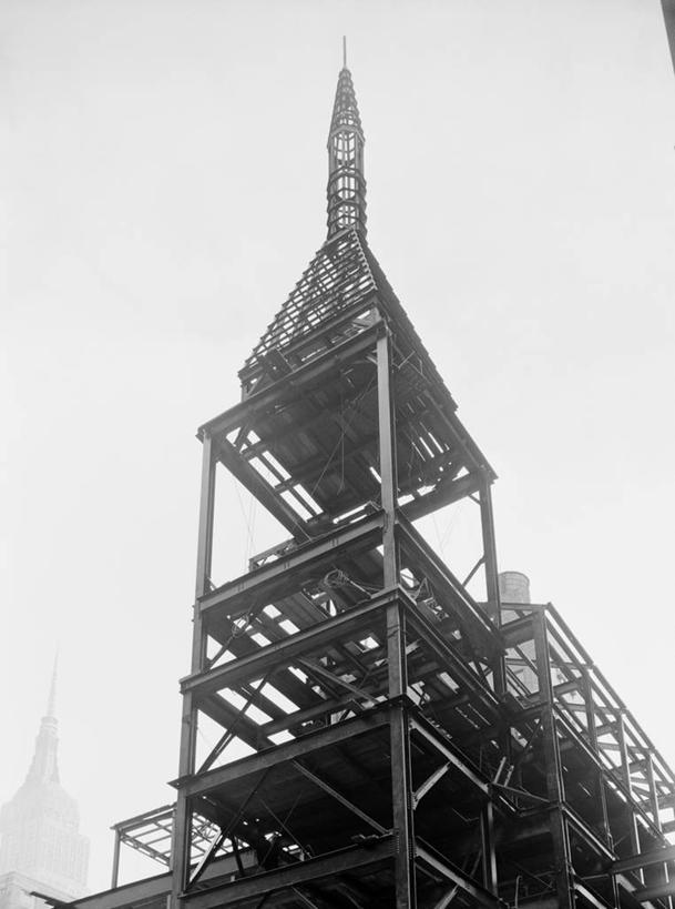 无人,教堂,竖图,黑白,室外,白天,仰视,建筑业,建筑,纽约,美国,钟楼,尖顶,建筑工地,摄影,发展,纽约州,低角度拍摄,公园大道,建筑结构