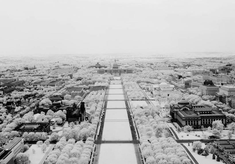 无人,公园,横图,俯视,黑白,室外,白天,建筑,美国,地平线,辽阔,地面,首都,广阔,摄影,一望无际,延伸,美国文化,华盛顿特区,国会大楼,天地相交,无边无际,一马平川,高角度拍摄