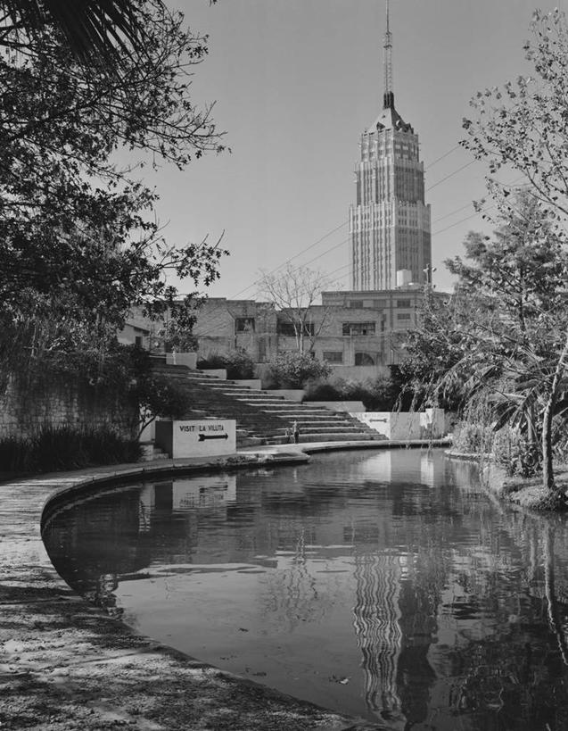 无人,公园,竖图,黑白,室外,白天,湖,天际线,建筑,美国,池塘,树,摄影,宁静,德克萨斯,圣安东尼奥市