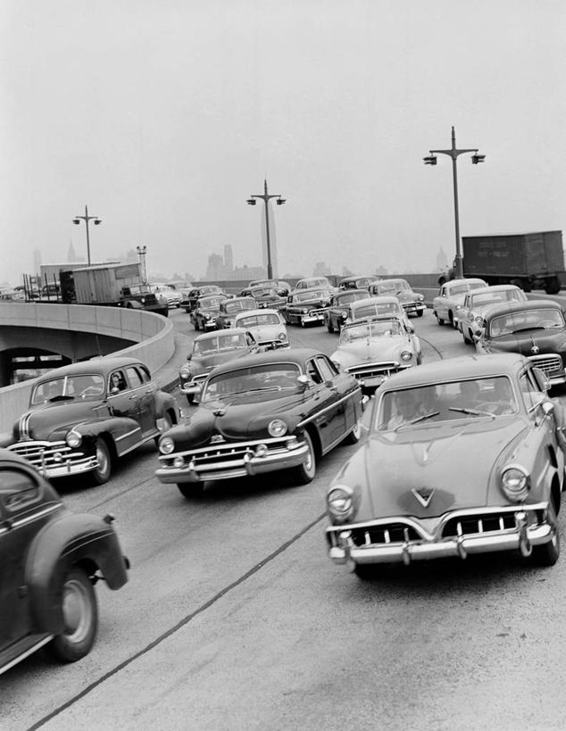 无人,竖图,黑白,室外,白天,立交桥,路,路灯,汽车,美国,一排,整齐,交通,古典,排列,运输,摄影,队列,剪影