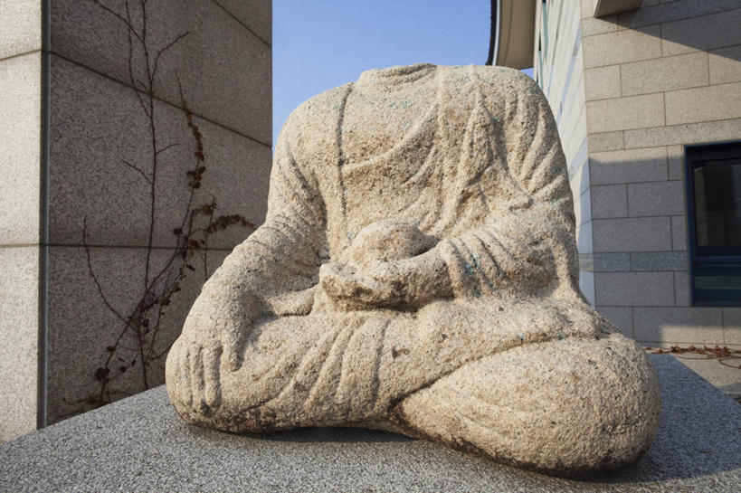 无人,博物馆,横图,室外,白天,建筑,雕塑,韩国,雕像,历史,佛,摄影,佛教,朝鲜半岛,彩图
