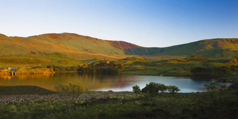 无人,横图,全景,室外,白天,湖,地形,风景,摄影,宁静,威尔士,万里无云,格温内思郡,彩图