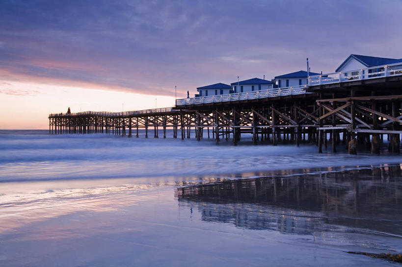 无人,码头,横图,室外,旅游,度假,海洋,日落,建筑,酒店,美国,反射,云,天空,自然,黄昏,摄影,太平洋,加利福尼亚,华贵,圣地牙哥市,圣迭戈县,海滩,彩图,旅行