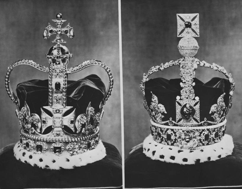 无人,横图,室内,特写,古典,宏伟,历史,英格兰,两个,摄影,权威,皇室,王冠,彩图,上层阶级,帝国皇冠