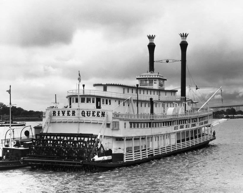 无人,横图,黑白,室外,白天,河流,水,多云,船,美国,文字,云,天空,运输,摄影,英文字母,北美,路易斯安那州,大写字母,明轮船