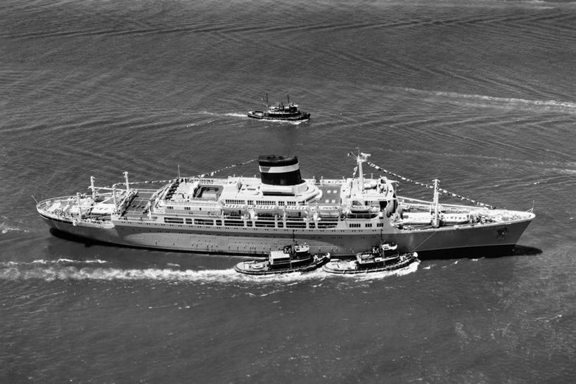 无人,横图,俯视,黑白,室外,白天,旅途,海洋,水,船,波纹,邮轮,运输,摄影,高角度拍摄,旅行