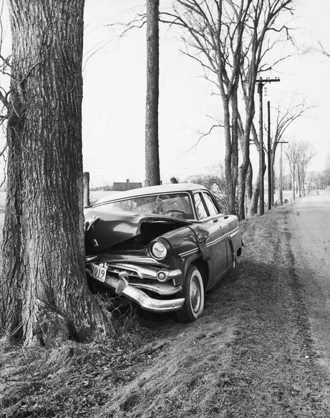 无人,竖图,黑白,室外,白天,旅游,度假,美景,路,汽车,景观,陆地,破坏,娱乐,破损,车,树,树干,自然,交通工具,享受,休闲,景色,放松,运输,摄影,损坏,碰撞,不幸,自然风光,载具,下降,主题,保险,问题,毁灭,碎屑,交通事故