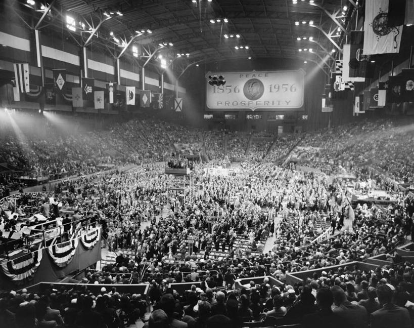 舞台,横图,黑白,室内,美国,许多人,古典,背面,一群人,摄影,电灯,支撑,北美,加利福尼亚,政治,群众,美国文化,旧金山,共和党