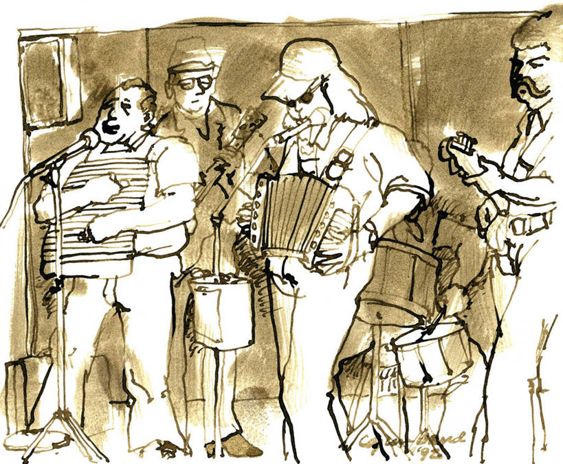 成年人,人群,站,坐,横图,插画,室内,数码,科技,美国,五个人,表演,阴影,网络,鼓,吉他,乐器,手风琴,弦乐器,高光,几何,计算机图形,音乐,合成,图画,拿着,休闲装,画,扮演,放松,唱,电脑合成图,数码合成图,演出,麦克风,合成图,吉他手,音乐人,漫画,鼓槌,路易斯安那州,鼓手,写实,具体,具象,线条画,彩图,管弦乐队