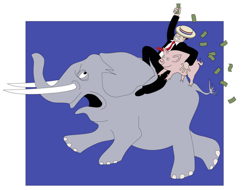 成年人,一个人,商务人士,商务男性,举,微笑,横图,插画,衬衫,商务,绘画,兴奋,贪欲,数码,科技,帽子,仅一个男性,阴影,蓝色背景,套装,艺术,网络,符号,高光,几何,计算机图形,古典,合成,图画,拿着,文化,画,动物,容器,工艺品,品味,托,两只,储蓄罐,器皿,储蓄,存钱,金融,理财,纸币,落下,经济,幽默,美术,电脑合成图,数码合成图,高雅,企业,公司,资金,合成图,存钱罐,运送,政府,商务装,存款,政治,漫画,流通,贸易,工薪阶层,美国文化,计算机制图,竞选,贮钱罐,储钱罐,扑满,写实,具体,具象,美学,共和党,想法,白领,上班族,象,举起,举手,举着,向上举,向上伸,向上托,彩图,衬衣